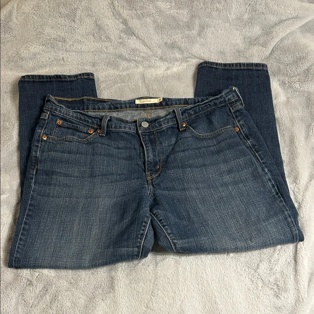 Levi's “Boyfriend” Straight Leg Blue Jeans